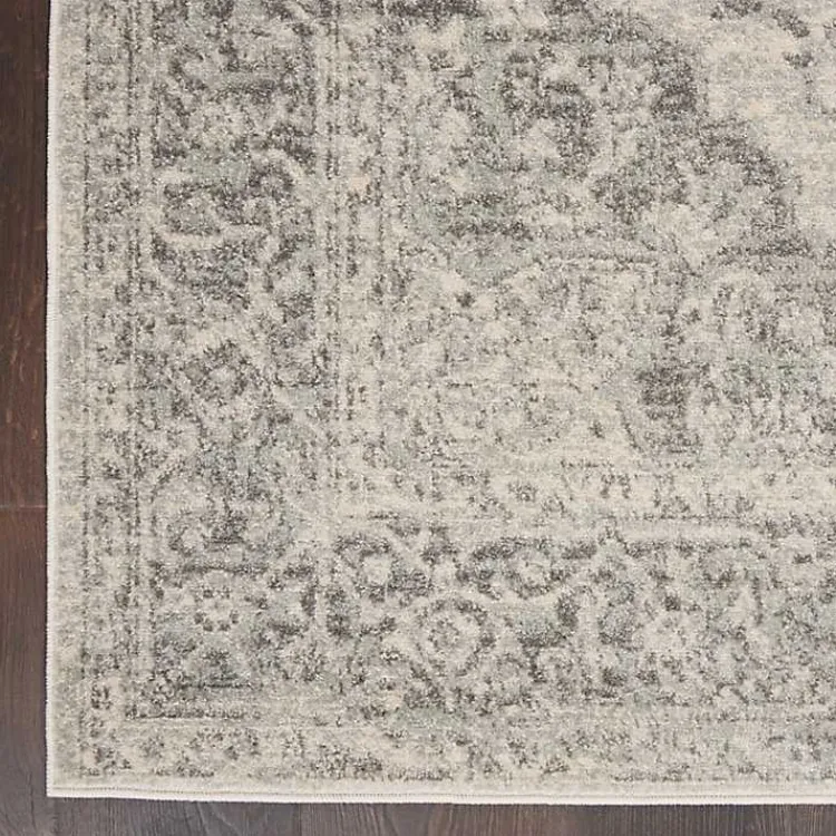 Kirklands Home Ivory and Gray Oushak Medallion Area Rug, 5x7 Clearance