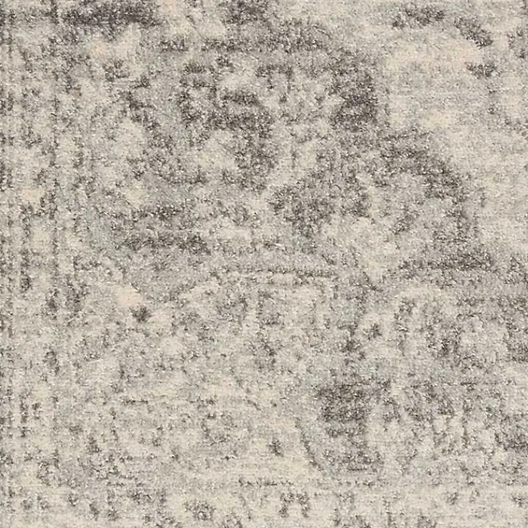 Kirklands Home Ivory and Gray Oushak Medallion Area Rug, 5x7 Clearance