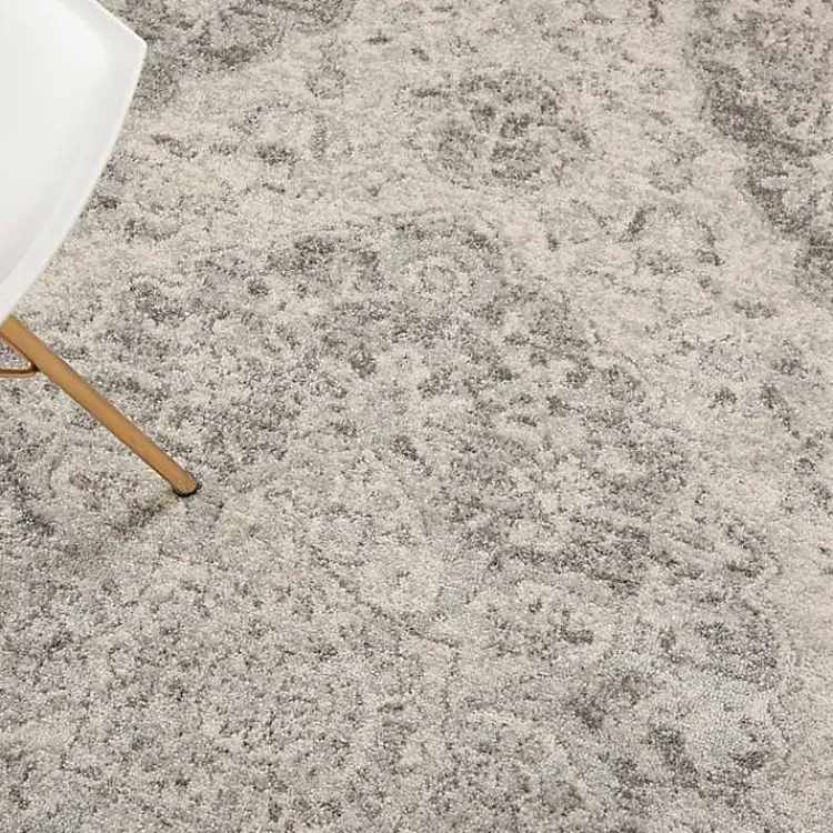 Kirklands Home Ivory and Gray Oushak Medallion Area Rug, 5x7 Clearance