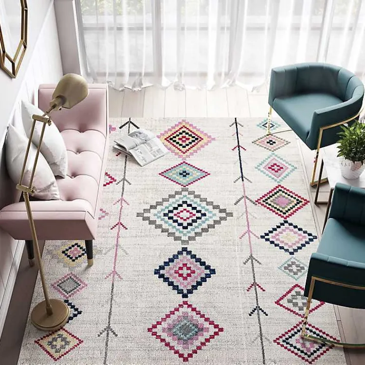 Kirklands Home and Multicolor Aztec Area Rug, 8x10 Ivory Online