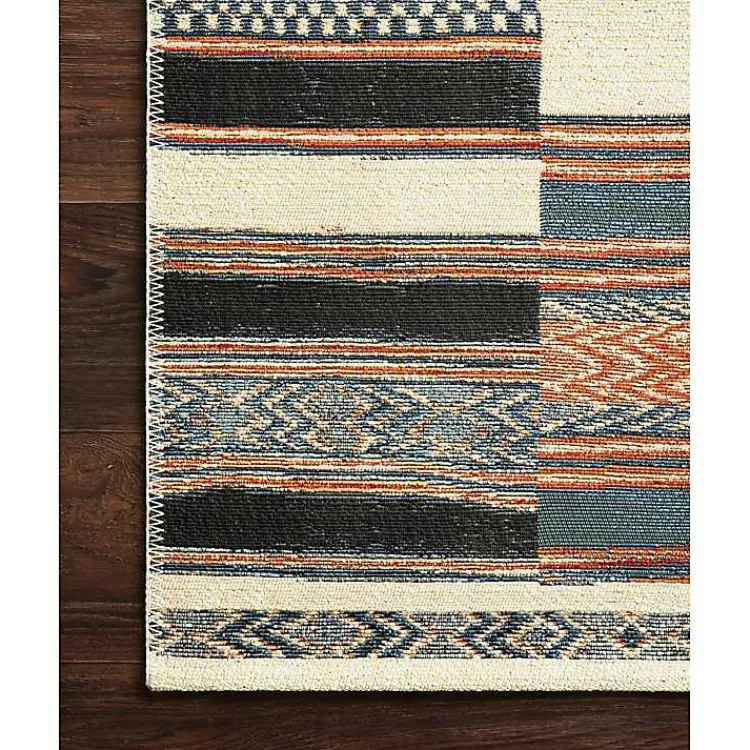 Kirklands Home Ivory and colored Tribal Outdoor Rug, 5x7 Multi Hot