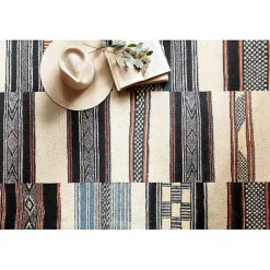 Kirklands Home Ivory and Multicolored Tribal Outdoor Rug, 6x9 Best
