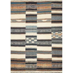 Kirklands Home Ivory and colored Tribal Outdoor Rug, 7x11 Multi New