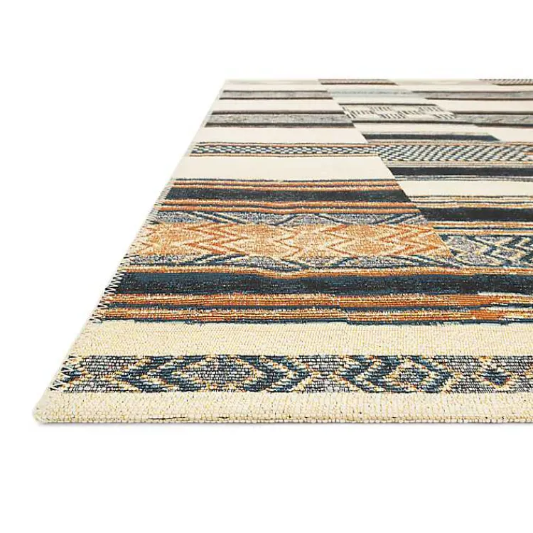Kirklands Home Ivory and colored Tribal Outdoor Rug, 7x11 Multi New