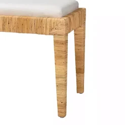 Kirklands Home and Natural Woven Rattan Bench Ivory Outlet
