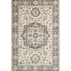 Kirklands Home Ivory and Navy Laur Vintage Area Rug, 7x9 Discount