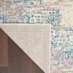 Kirklands Home Ivory and Pink Central Medallion Area Rug, 5x7 Best