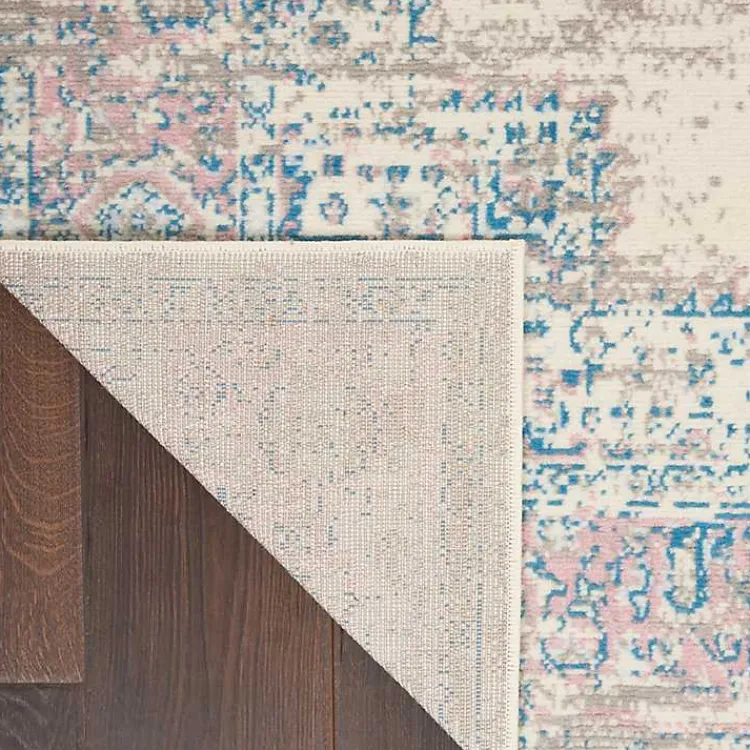 Kirklands Home Ivory and Pink Central Medallion Area Rug, 5x7 Best