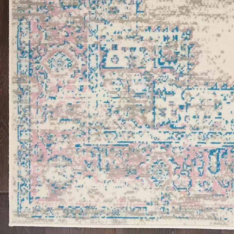 Kirklands Home Ivory and Pink Central Medallion Area Rug, 5x7 Best