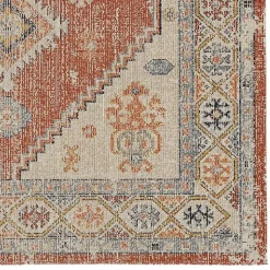 Kirklands Home Ivory and Rust Traditional Motif Area Rug, 5x7