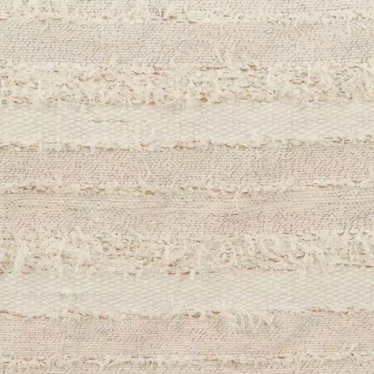 Kirklands Home Ivory and Sand Textured Stripe Table Runner Clearance