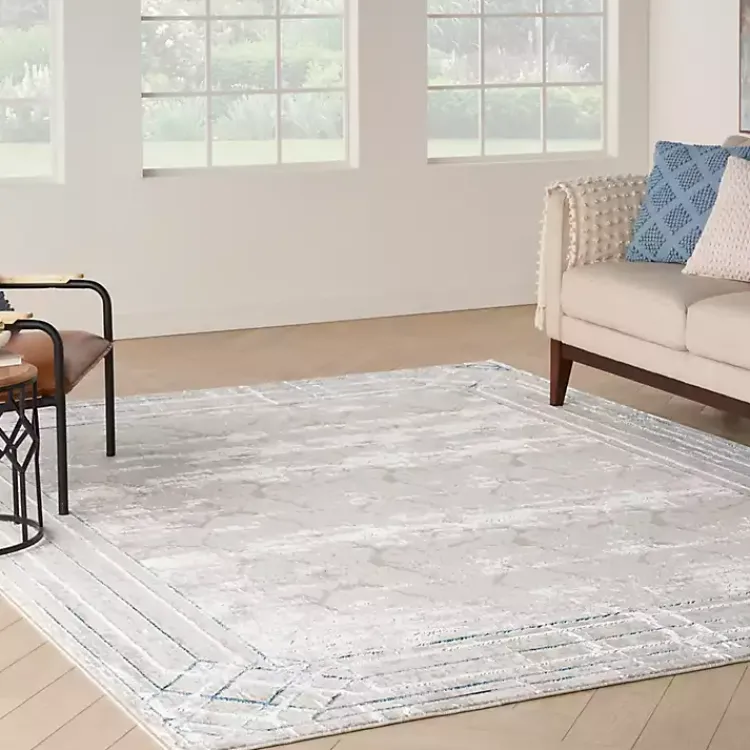 Kirklands Home Art Deco Bordered Area Rug, 7x9 Ivory Discount