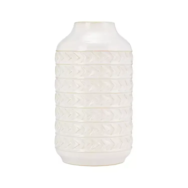 Vases>Kirklands Home Ivory Aztec Vase, 10in White