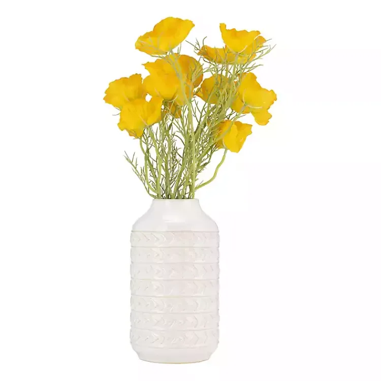 Vases>Kirklands Home Ivory Aztec Vase, 10in White