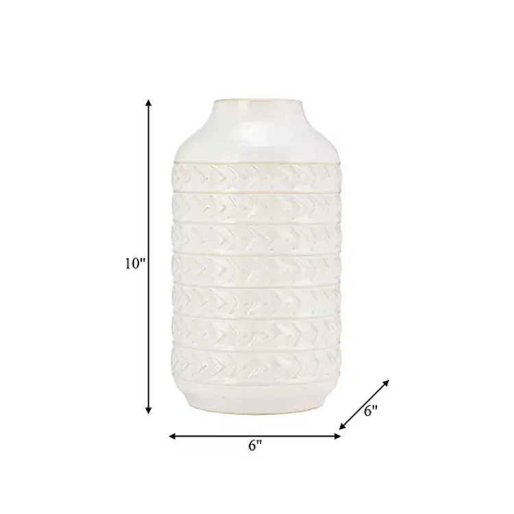 Vases>Kirklands Home Ivory Aztec Vase, 10in White