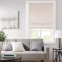 Kirklands Home Basketweave Cordless Roman Shade, 27 in. Ivory Clearance