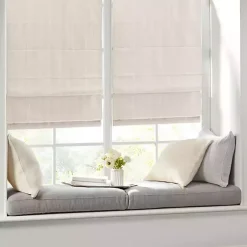 Kirklands Home Basketweave Cordless Roman Shade, 31 in. Ivory Clearance
