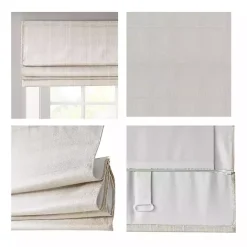 Kirklands Home Basketweave Cordless Roman Shade, 31 in. Ivory Clearance