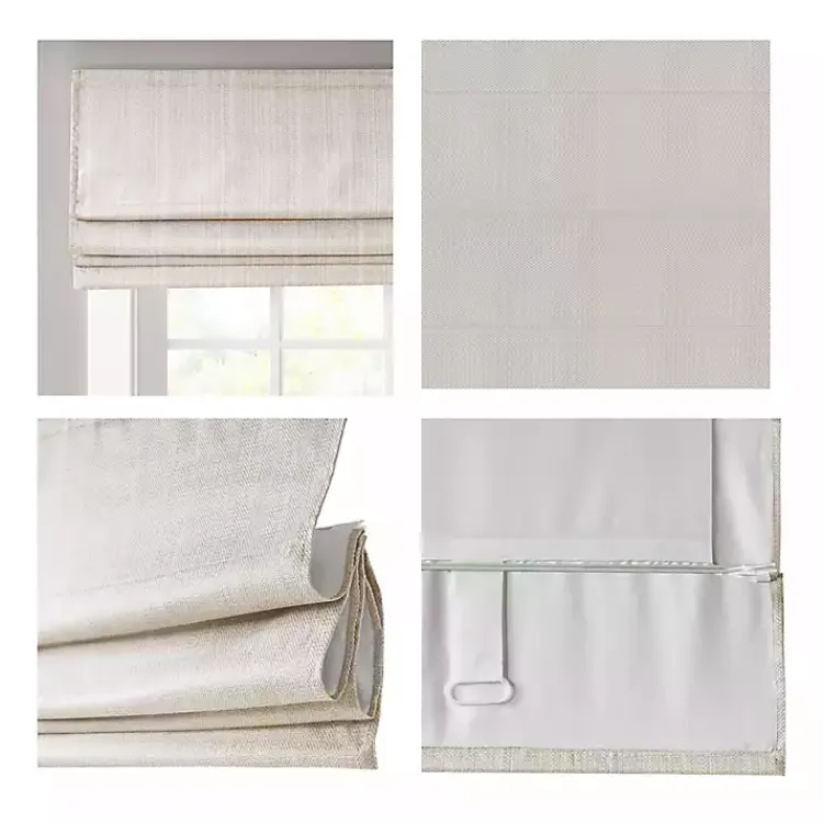 Kirklands Home Basketweave Cordless Roman Shade, 31 in. Ivory Clearance