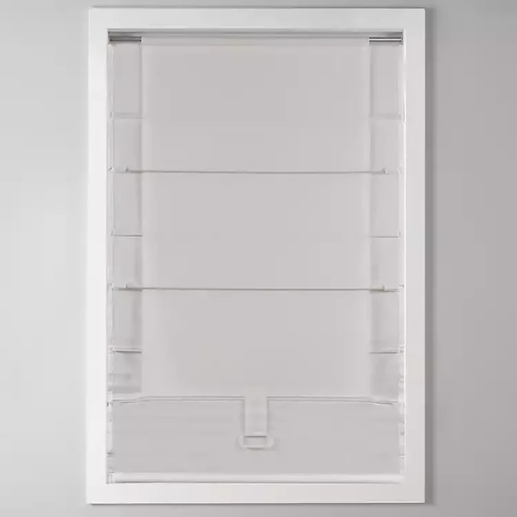 Kirklands Home Basketweave Cordless Roman Shade, 33 in. Ivory Clearance
