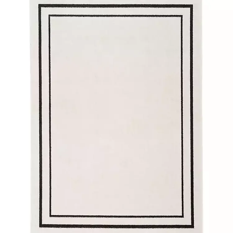 Kirklands Home Bordered Indoor/Outdoor Area Rug, 5x7 Ivory Outlet