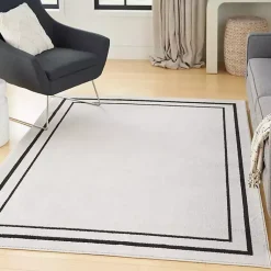 Kirklands Home Bordered Indoor/Outdoor Area Rug, 5x7 Ivory Outlet