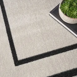 Kirklands Home Bordered Indoor/Outdoor Area Rug, 8x10 Ivory Best