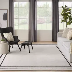 Kirklands Home Bordered Indoor/Outdoor Area Rug, 8x10 Ivory Best