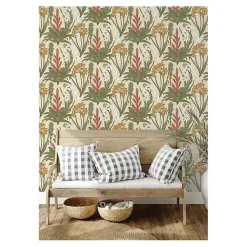 Kirklands Home Botanical Villa Peel & Stick Wallpaper Ivory Clearance