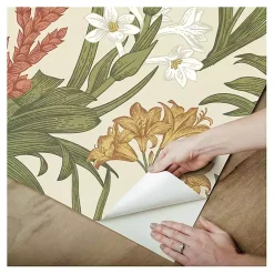 Kirklands Home Botanical Villa Peel & Stick Wallpaper Ivory Clearance
