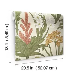 Kirklands Home Botanical Villa Peel & Stick Wallpaper Ivory Clearance