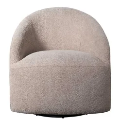 Kirklands Home Boucle Barrel Swivel Accent Chair Ivory