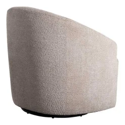Kirklands Home Boucle Barrel Swivel Accent Chair Ivory