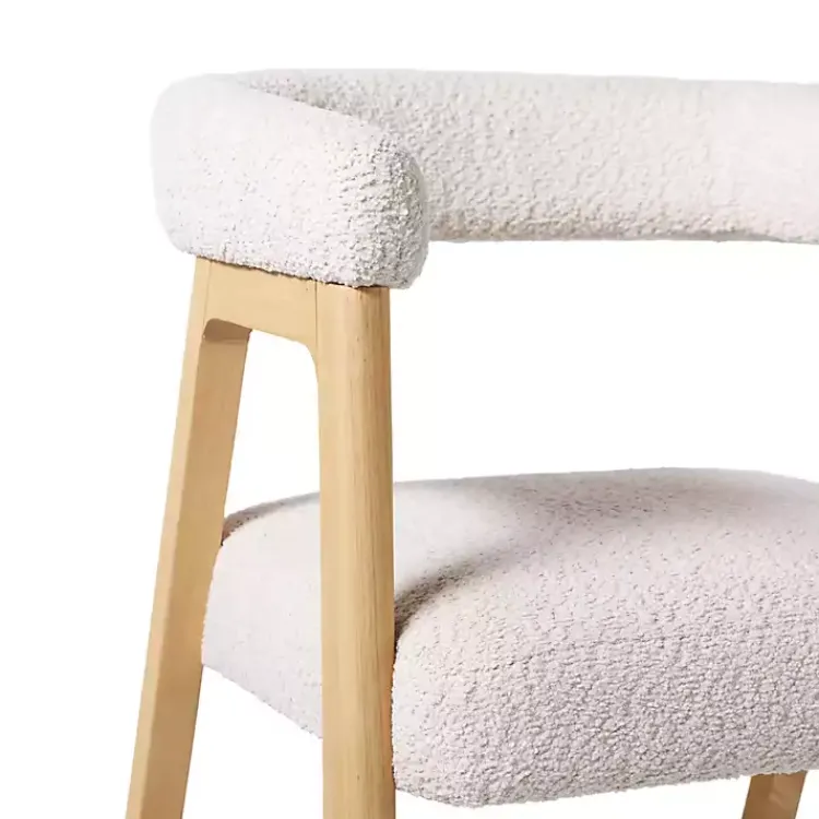 Kirklands Home Boucle Curved Back Ezra Counter Stool Ivory Hot