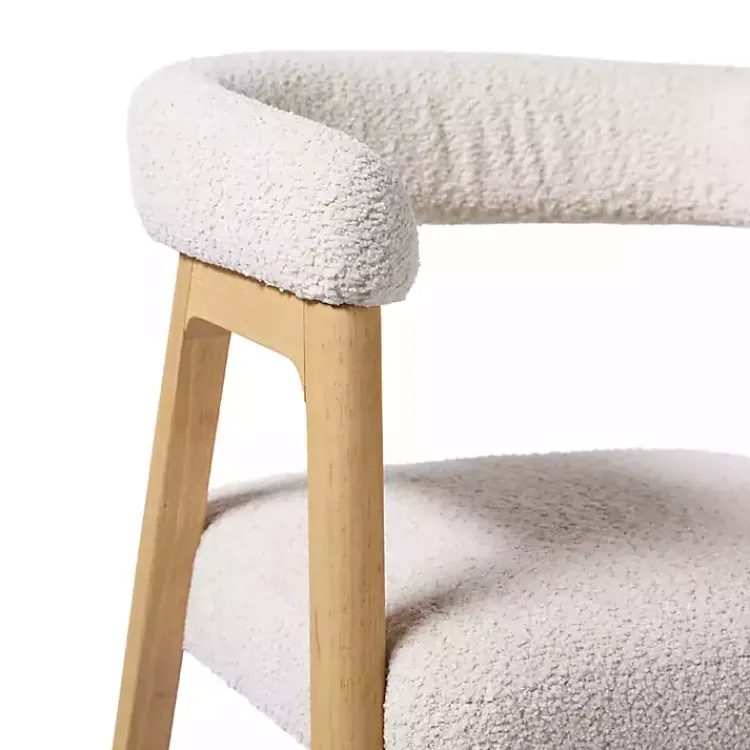 Kirklands Home Boucle Curved Ezra Dining Chairs, Set of 2 Ivory Best