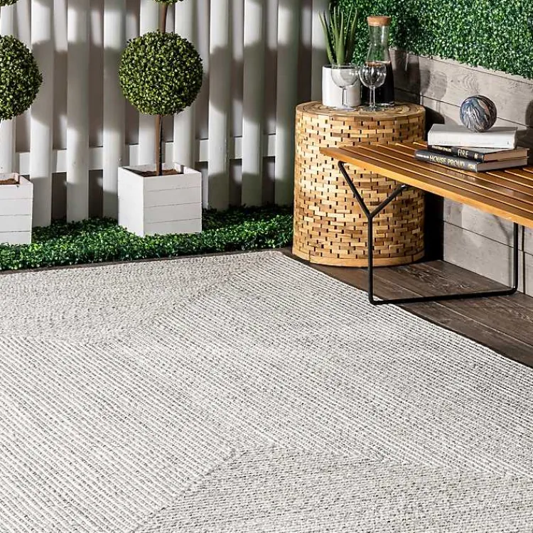 Kirklands Home Ivory Braided Lefebvre Area Rug, 10x14 White New