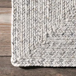 Kirklands Home Ivory Braided Lefebvre Area Rug, 10x14 White New