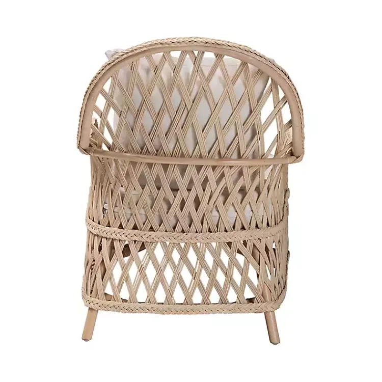 Kirklands Home Braided Rattan Accent Chair Ivory Clearance