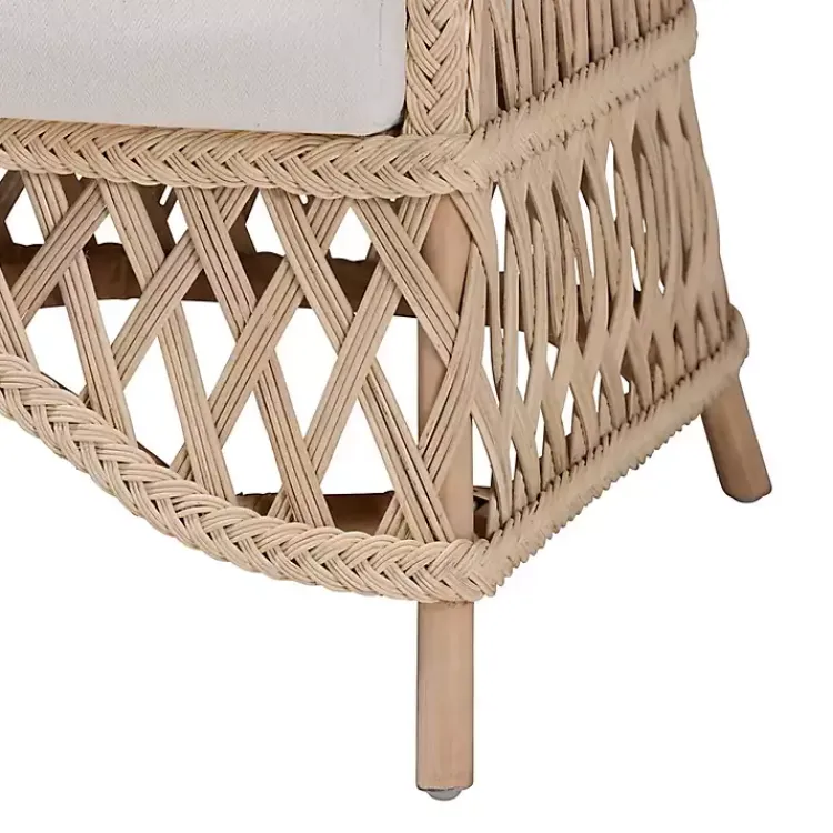 Kirklands Home Braided Rattan Accent Chair Ivory Clearance