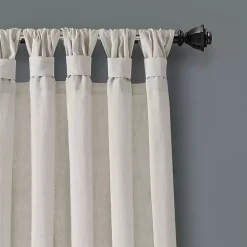 Kirklands Home Burlap Knotted Curtain Panel Set, 108 in. Ivory Outlet