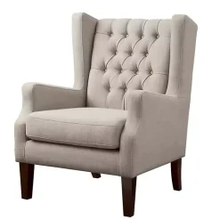 Kirklands Home Button Tufted Accent Chair Ivory Discount