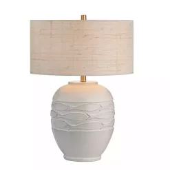 Kirklands Home Ivory Carved Fish Ceramic Table Lamp