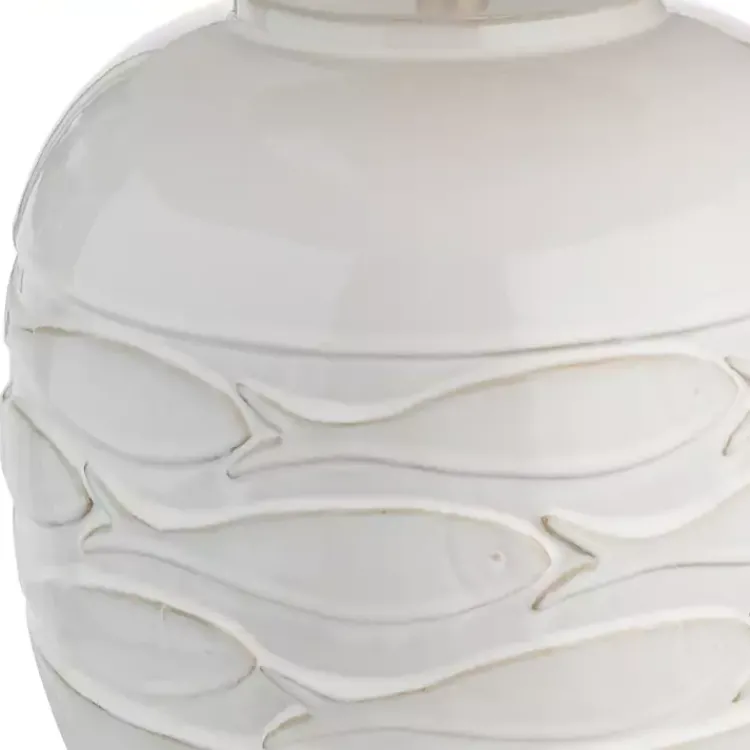 Kirklands Home Ivory Carved Fish Ceramic Table Lamp
