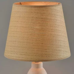 Kirklands Home Ivory Ceramic Woven Rat Shade Table Lamp Tan Best