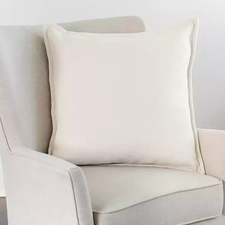 Pillows>Kirklands Home Chenille Texture Flange Pillow, 22 in. Ivory