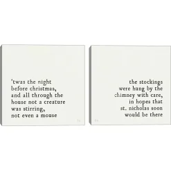 Christmas Art & Wall Decor>Kirklands Home Ivory Christmas Quote Canvas Art Prints, Set of 2
