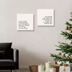 Christmas Art & Wall Decor>Kirklands Home Ivory Christmas Quote Canvas Art Prints, Set of 2
