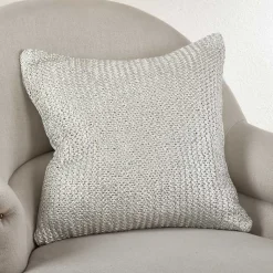 Pillows>Kirklands Home Chunky Woven Knitted Pillow Ivory