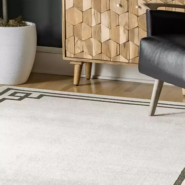 Kirklands Home Ivory Classic Border Area Rug, 5x7 Best