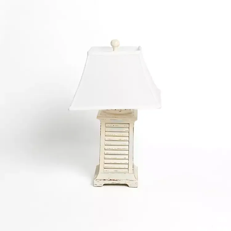 Kirklands Home Ivory Coastal Shutter Table Lamp White Hot